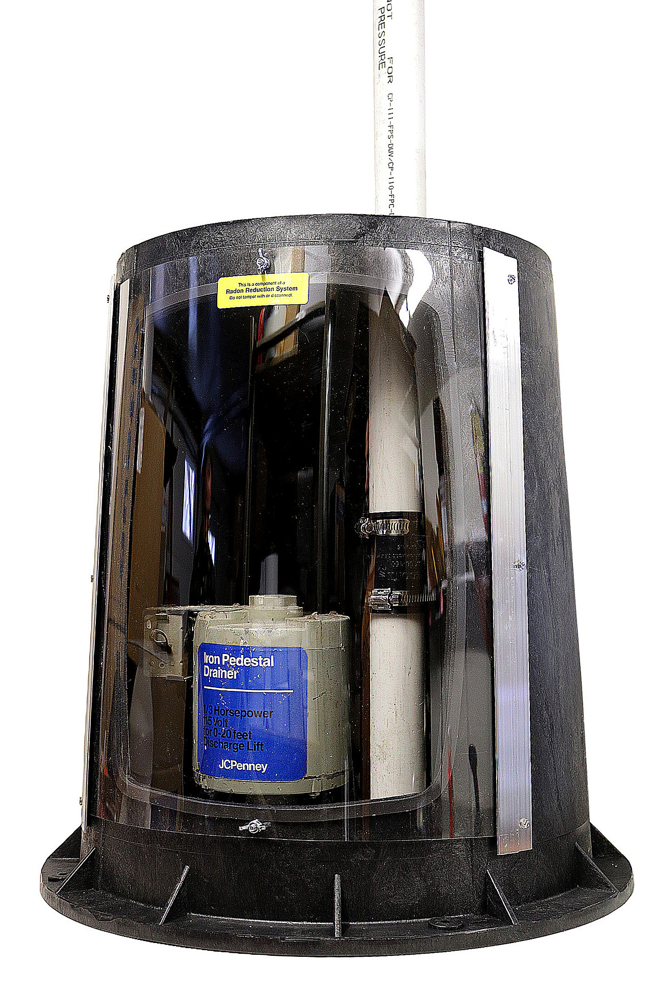 Radon Mitigation System with a Sump Pump